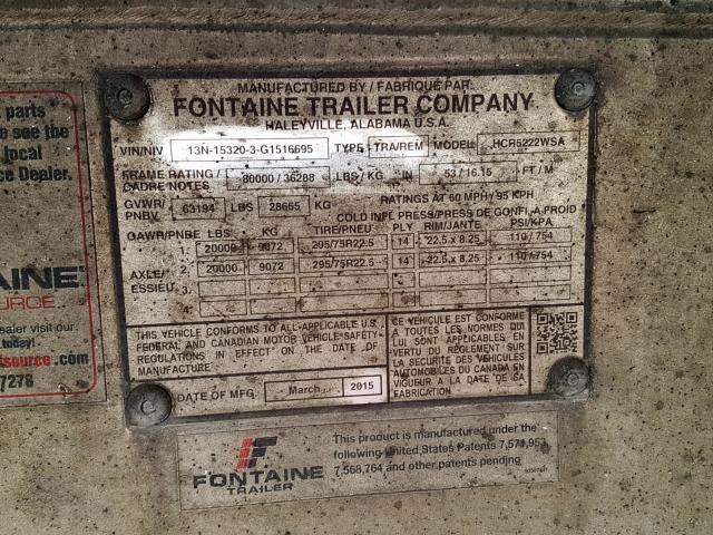 13N153203G1516695 - 2016 FONTAINE TRAILER SILVER photo 10