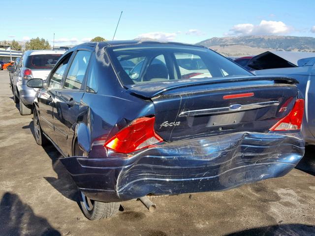 1FAFP38362W273214 - 2002 FORD FOCUS ZTS BLUE photo 3