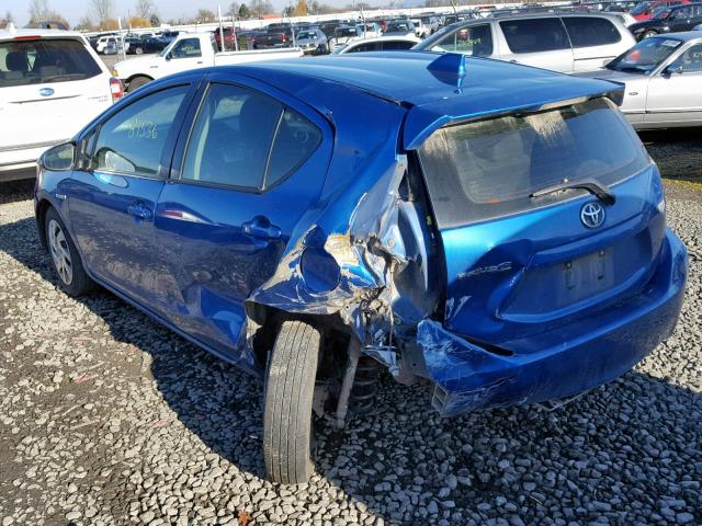 JTDKDTB37F1585135 - 2015 TOYOTA PRIUS C BLUE photo 3