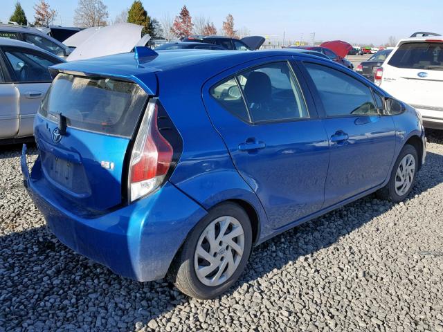 JTDKDTB37F1585135 - 2015 TOYOTA PRIUS C BLUE photo 4