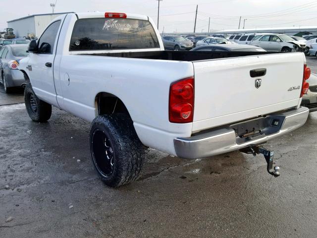 3D7KS26D07G721732 - 2007 DODGE RAM 2500 S WHITE photo 3