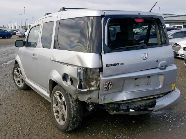 5J6YH18957L013303 - 2007 HONDA ELEMENT SC SILVER photo 3