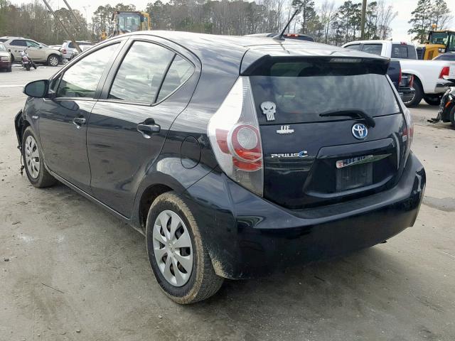 JTDKDTB3XC1021832 - 2012 TOYOTA PRIUS C BLUE photo 3