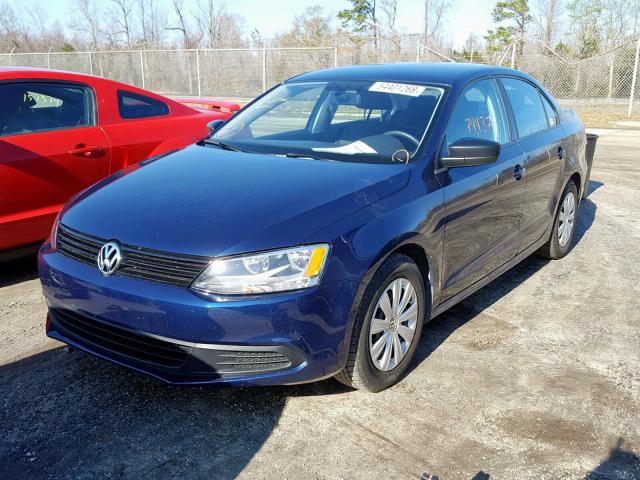 3VW2K7AJ6EM255286 - 2014 VOLKSWAGEN JETTA BASE Կապույտ լուսանկար 2