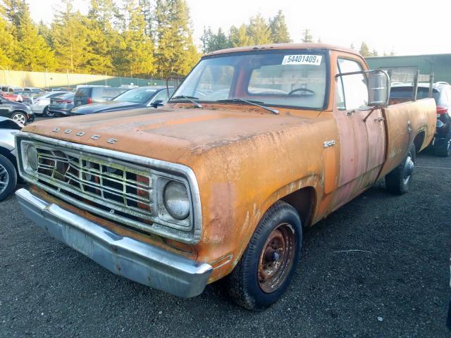 D24BE4S135769 - 1974 DODGE PICKUP ORANGE photo 2