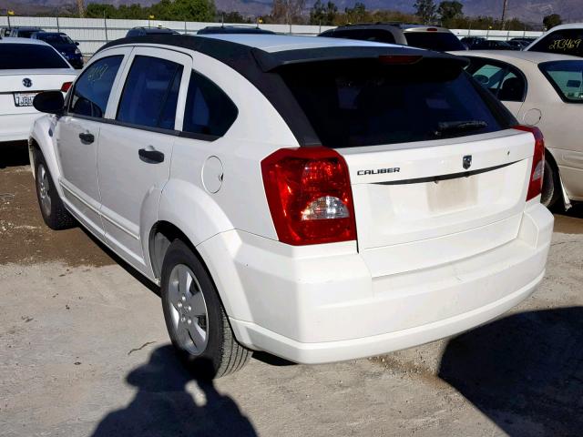 1B3HB28B67D233318 - 2007 DODGE CALIBER WHITE photo 3