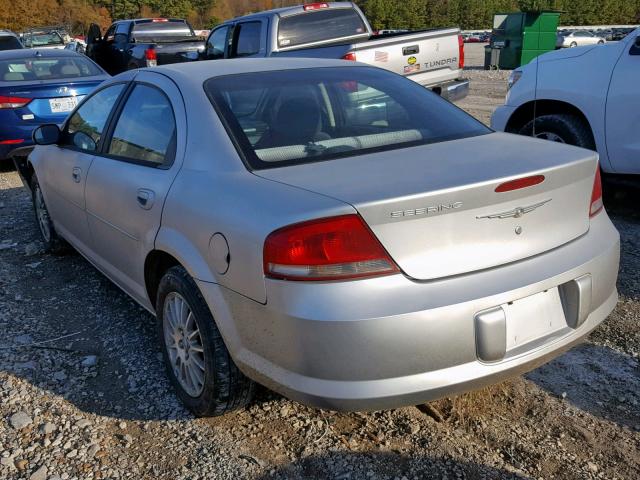 1C3EL46X34N344203 - 2004 CHRYSLER SEBRING LX SILVER photo 3