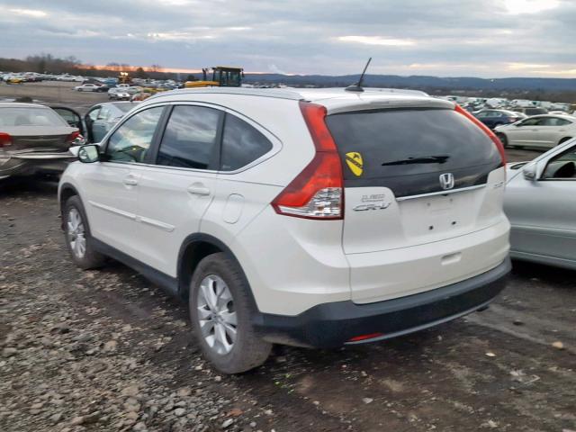 5J6RM4H74CL048585 - 2012 HONDA CR-V EXL WHITE photo 3