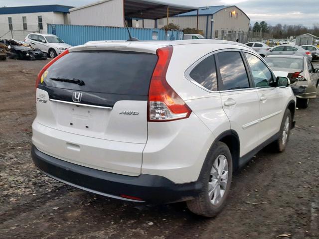 5J6RM4H74CL048585 - 2012 HONDA CR-V EXL WHITE photo 4