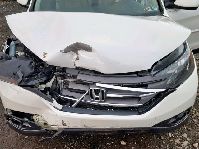 5J6RM4H74CL048585 - 2012 HONDA CR-V EXL WHITE photo 7