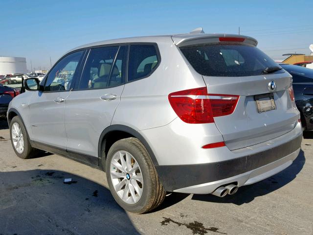 5UXWX9C54E0D21971 - 2014 BMW X3 XDRIVE2 SILVER photo 3