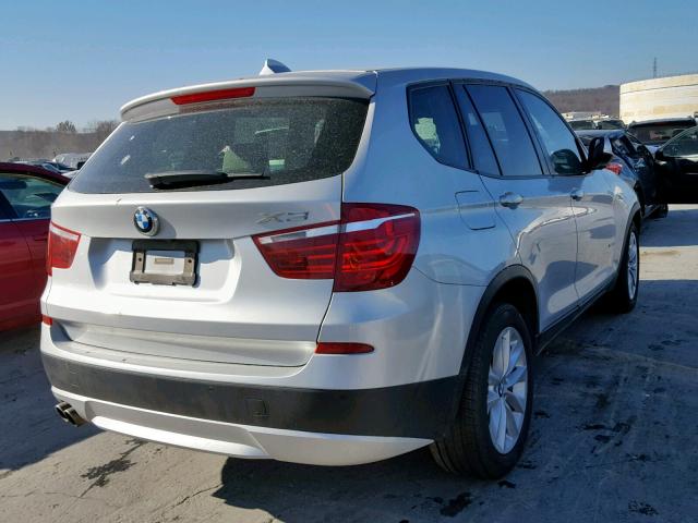 5UXWX9C54E0D21971 - 2014 BMW X3 XDRIVE2 SILVER photo 4