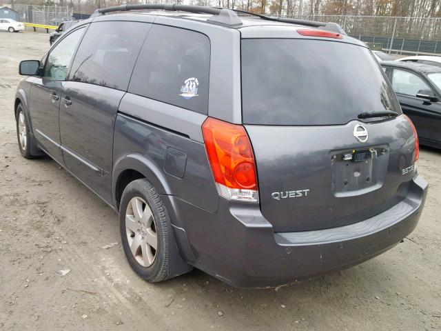 5N1BV28UX4N350608 - 2004 NISSAN QUEST S GRAY photo 3