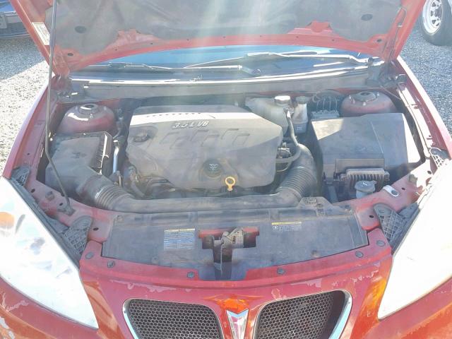 1G2ZH58N974249207 - 2007 PONTIAC G6 GT RED photo 7