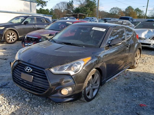 KMHTC6AE4EU186669 - 2014 HYUNDAI VELOSTER T BLACK photo 2