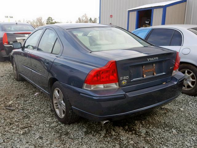 YV1RS592582673587 - 2008 VOLVO S60 2.5T BLUE photo 3