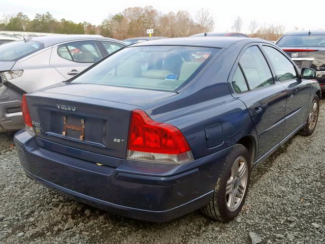 YV1RS592582673587 - 2008 VOLVO S60 2.5T BLUE photo 4