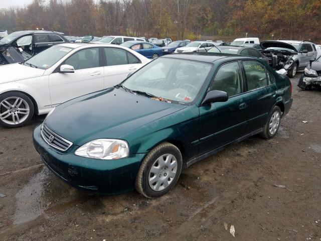 2HGEJ6613YH568810 - 2000 HONDA CIVIC BASE GREEN photo 2