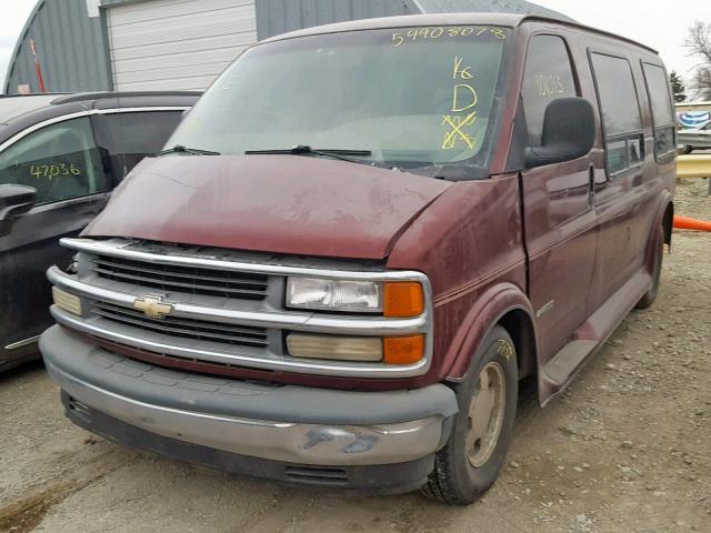 1GBFG15MXW1021291 - 1998 CHEVROLET EXPRESS G1 MAROON photo 2