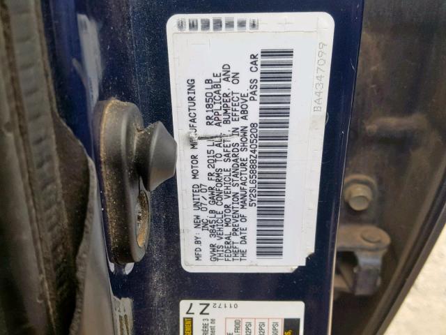 5Y2SL65888Z405208 - 2008 PONTIAC VIBE BLUE photo 10