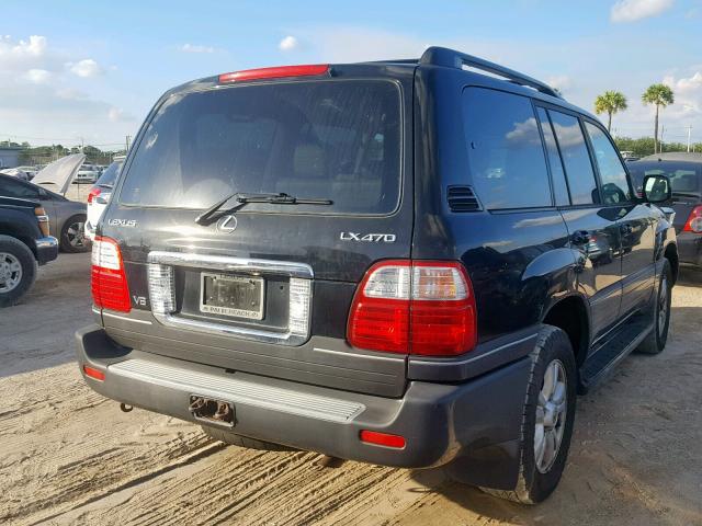 JTJHT00W743547024 - 2004 LEXUS LX 470 BLACK photo 4