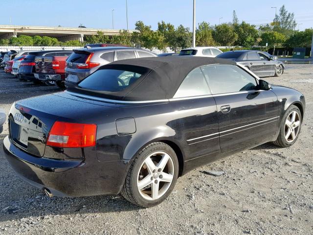 WAUAT48H54K008888 - 2004 AUDI A4 3.0 CAB BLACK photo 4