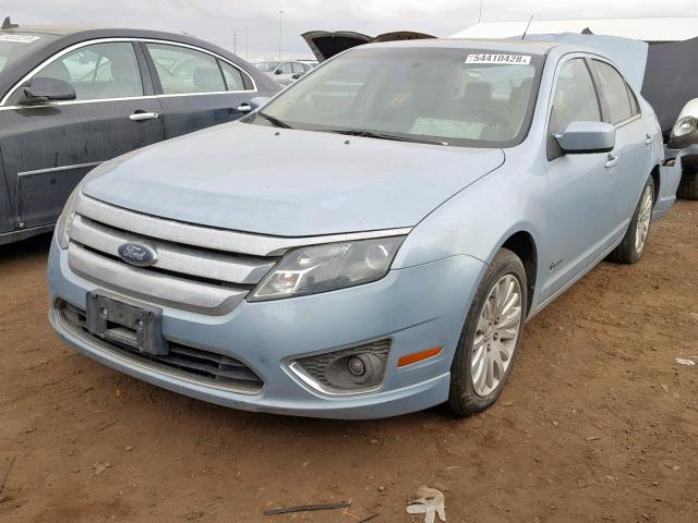 3FADP0L33AR220453 - 2010 FORD FUSION HYB BLUE photo 2