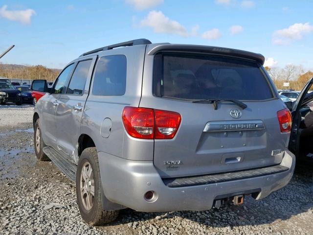 5TDZY68A38S006688 - 2008 TOYOTA SEQUOIA LI SILVER photo 3