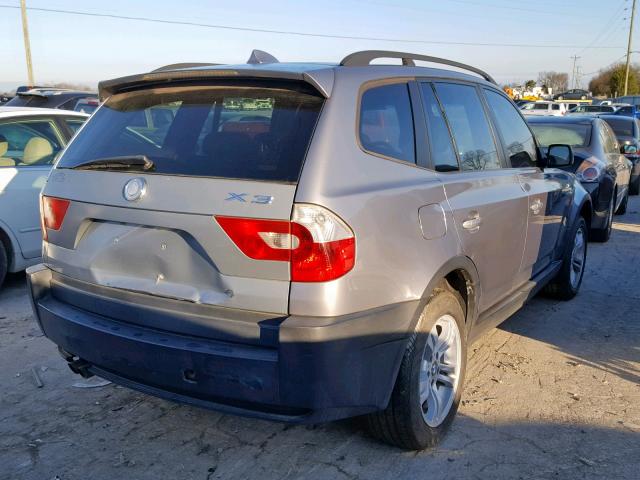 WBXPA93414WA66337 - 2004 BMW X3 3.0I SILVER photo 4