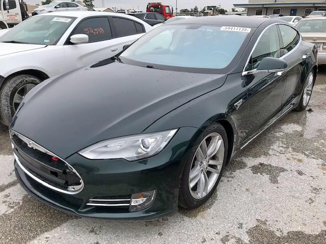 5YJSA1CG2DFP08665 - 2013 TESLA MODEL S GREEN photo 2