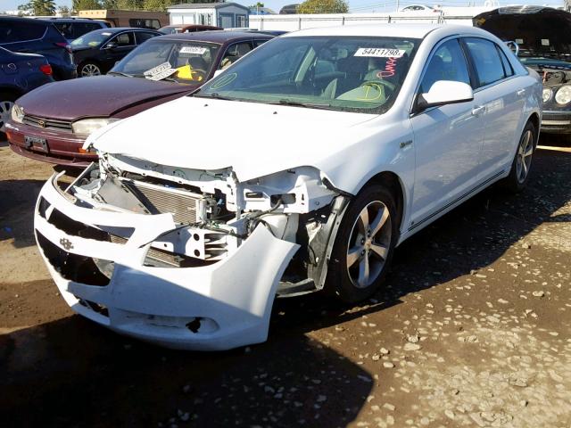 1G1ZF57549F224640 - 2009 CHEVROLET MALIBU HYB WHITE photo 2