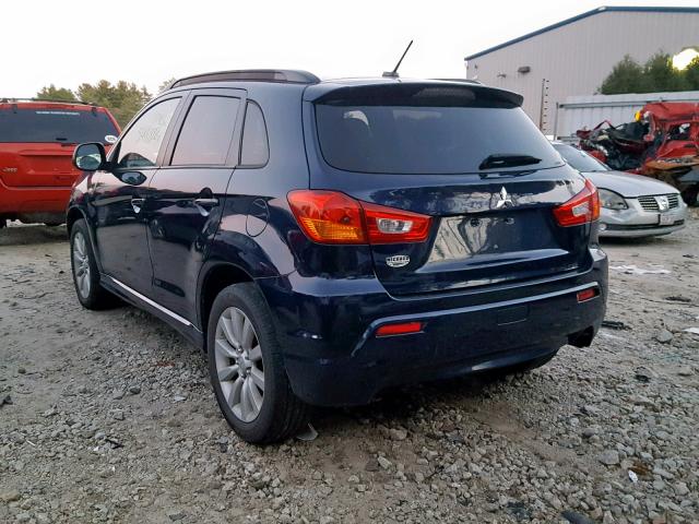 JA4AR4AU8BZ021514 - 2011 MITSUBISHI OUTLANDER BLUE photo 3