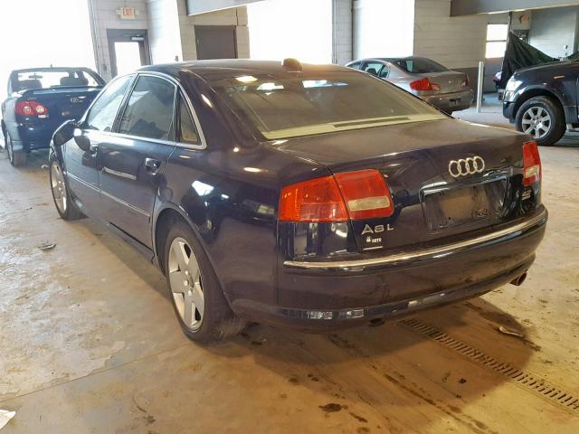 WAUML44E34N015443 - 2004 AUDI A8 L QUATT BLUE photo 3