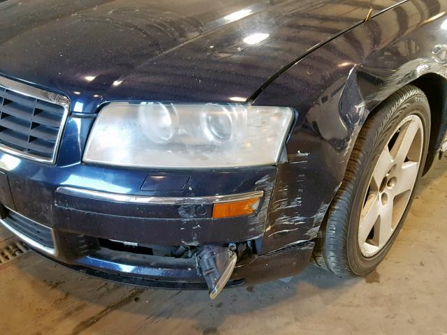 WAUML44E34N015443 - 2004 AUDI A8 L QUATT BLUE photo 9