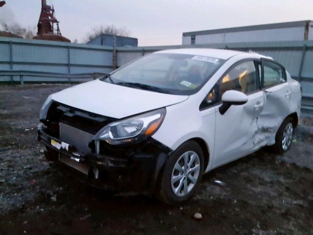 KNADN4A37D6114080 - 2013 KIA RIO EX WHITE photo 2