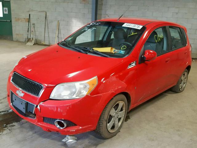 KL1TG66E29B305362 - 2009 CHEVROLET AVEO LT RED photo 2