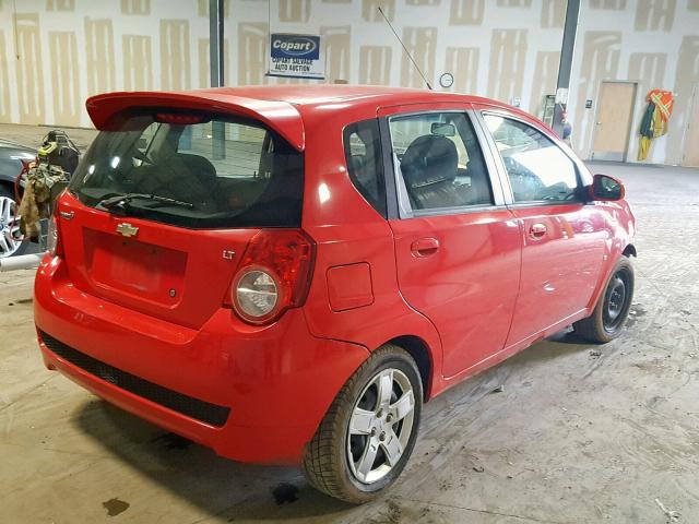 KL1TG66E29B305362 - 2009 CHEVROLET AVEO LT RED photo 4