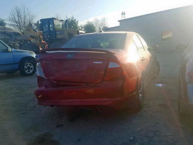 3FAHP0KC4BR126425 - 2011 FORD FUSION SPO RED photo 4