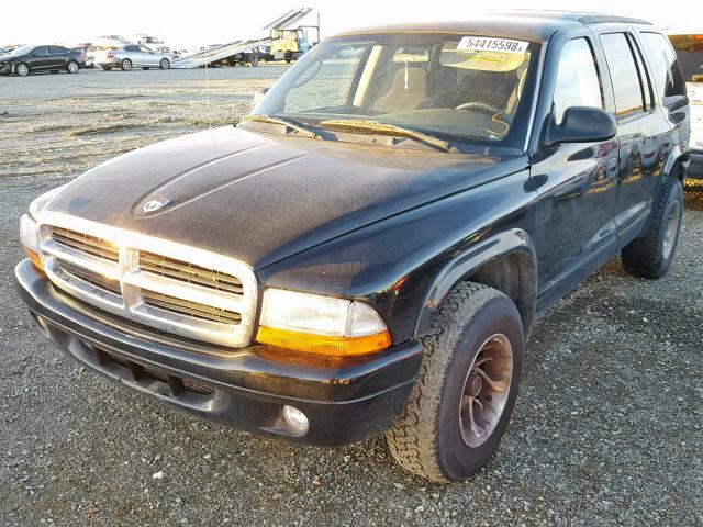 1B4HR48Z72F156813 - 2002 DODGE DURANGO SL BLACK photo 2