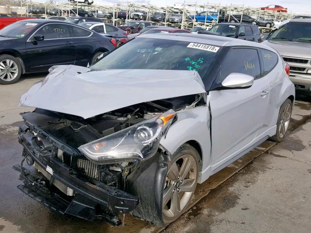 KMHTC6AE1DU170623 - 2013 HYUNDAI VELOSTER T SILVER photo 2