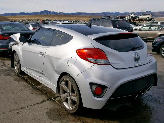 KMHTC6AE1DU170623 - 2013 HYUNDAI VELOSTER T SILVER photo 3