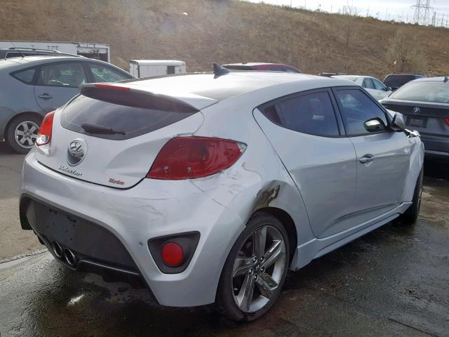 KMHTC6AE1DU170623 - 2013 HYUNDAI VELOSTER T SILVER photo 4