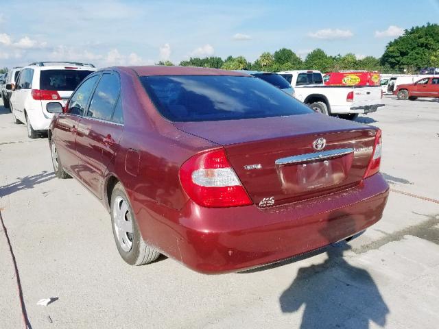 4T1BE32K64U351998 - 2004 TOYOTA CAMRY LE RED photo 3