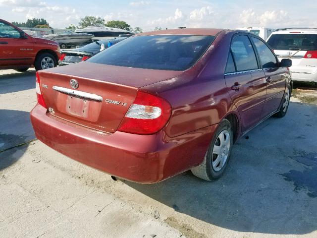4T1BE32K64U351998 - 2004 TOYOTA CAMRY LE RED photo 4