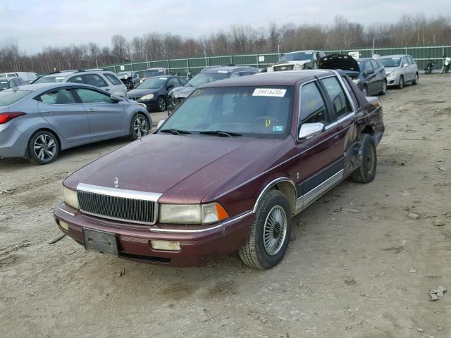 3C3XA5639LT041457 - 1990 CHRYSLER LEBARON LA BURGUNDY photo 2