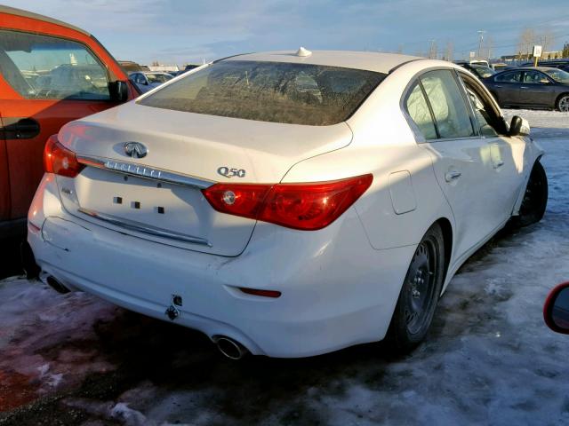 JN1BV7AR2EM707135 - 2014 INFINITI Q50 BASE WHITE photo 4