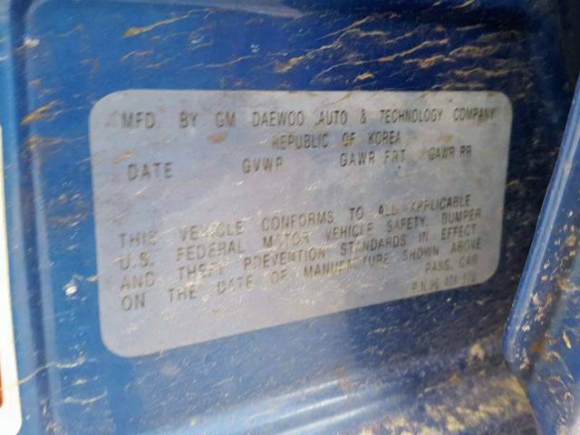 KL1TJ62634B209104 - 2004 CHEVROLET AVEO LS BLUE photo 10