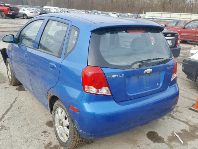 KL1TJ62634B209104 - 2004 CHEVROLET AVEO LS BLUE photo 3