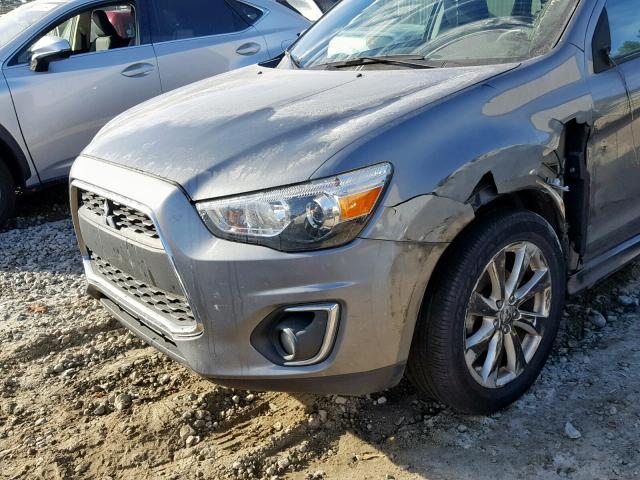 4A4AP3AW4FE049324 - 2015 MITSUBISHI OUTLANDER GRAY photo 9