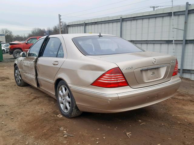 WDBNG83JX3A368574 - 2003 MERCEDES-BENZ S 430 4MAT TAN photo 3